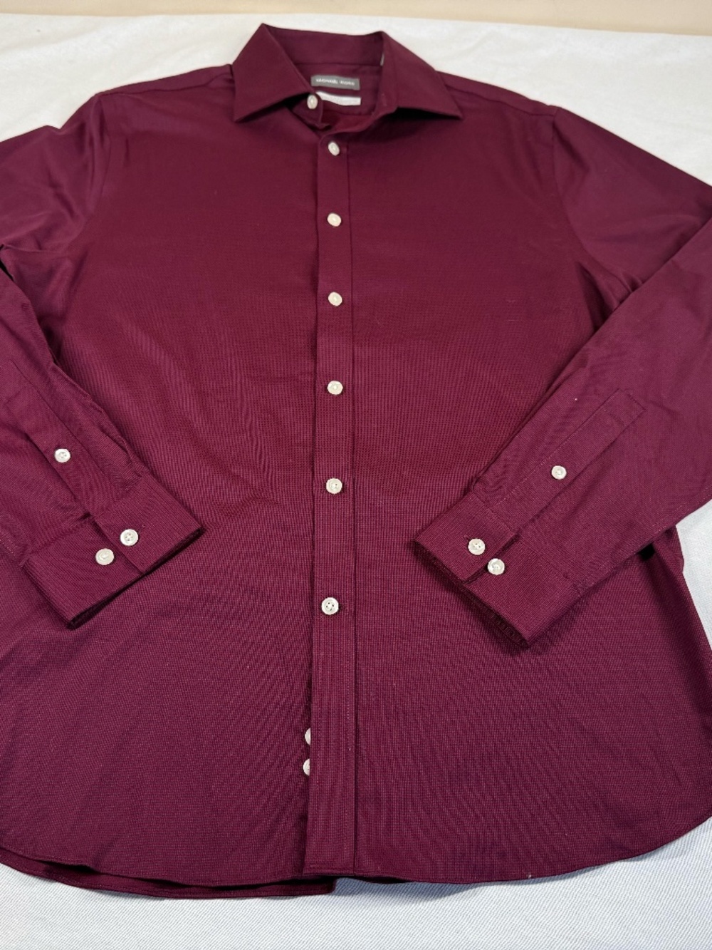 Michael Kors Men's Button Up Long Sleeve Dress Shirt Slim Fit Size Large - Red